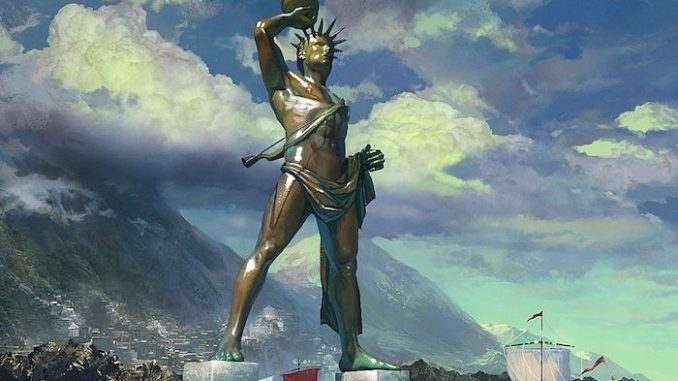 Statue in Baahubali inspired by Colossus of Rhodes